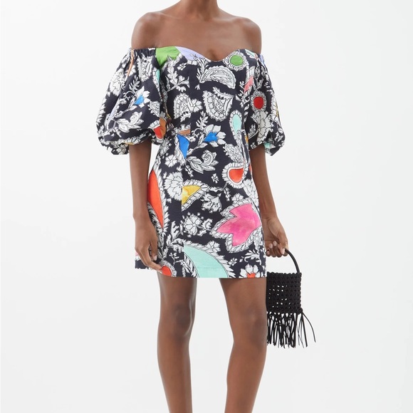 Mara Hoffman Nomi Puff-Sleeve Organic Cotton Mini Dress (size 6) NWT - Picture 1 of 7